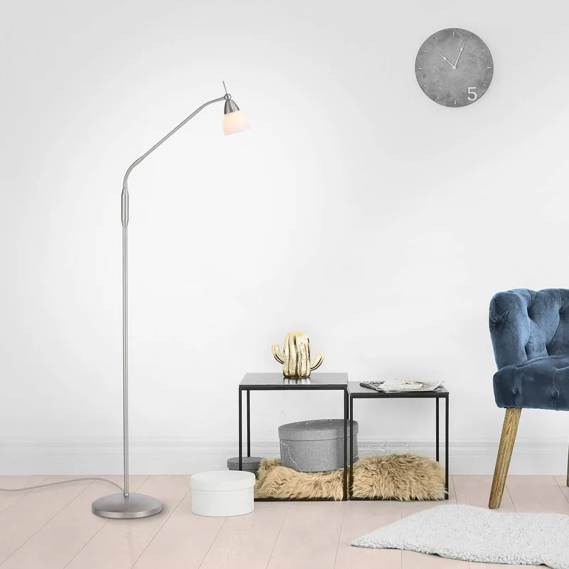 Pino vloerlamp, 163 cm, dimbaar, G9 fra Paul Neuhaus i Sølv – produktbillede