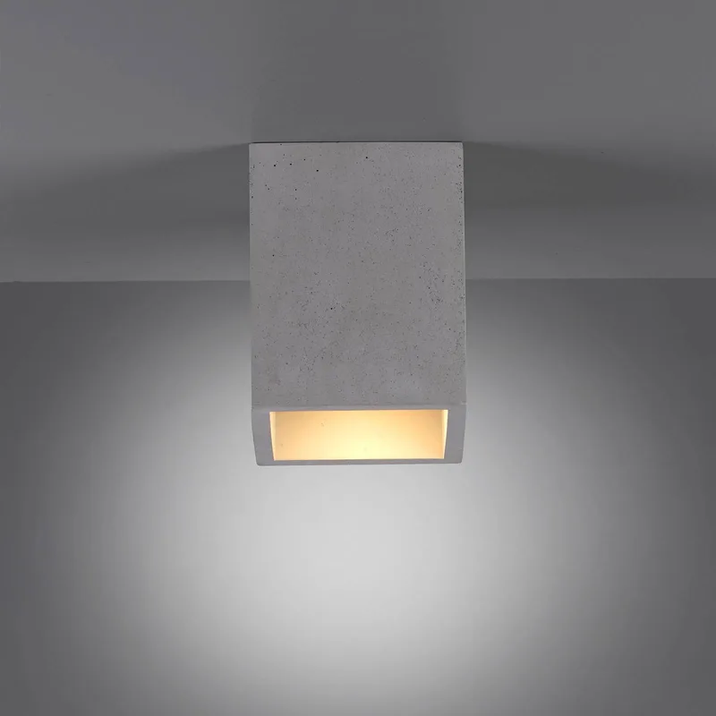 plafondlamp Eton, grijs, beton, 11cm x 11cm, G9 de Paul Neuhaus en Betongrijs – photo produit