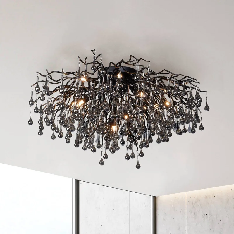 plafondlamp Icicle, 14-lichts, zwart von Paul Neuhaus in Schwarz, Helder – Produktfoto