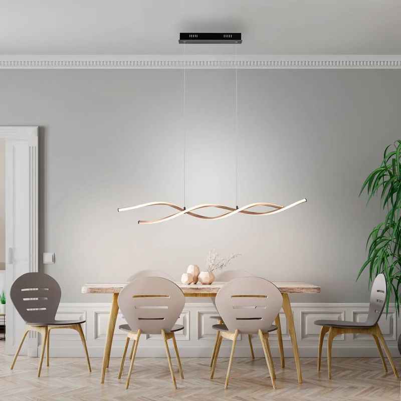 Polina LED hanglamp, goud, metaal, dimbaar de Paul Neuhaus en Or, Noir, Blanc – photo produit