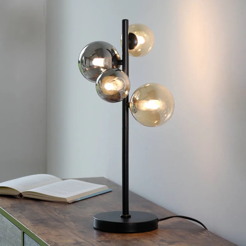 Popsicle tafellamp, glas, 48 cm hoog, G9 von Paul Neuhaus in Schwarz, Amber, Rookgrijs – Produktfoto
