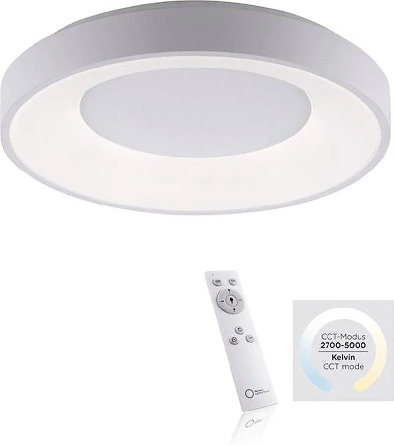steffie - Moderne LED Dimbare Plafondlamp met Dimmer - 1 lichts - Ø 500 mm - Woonkamer | Slaapkamer | Keuken de Paul Neuhaus en Blanc – photo produit
