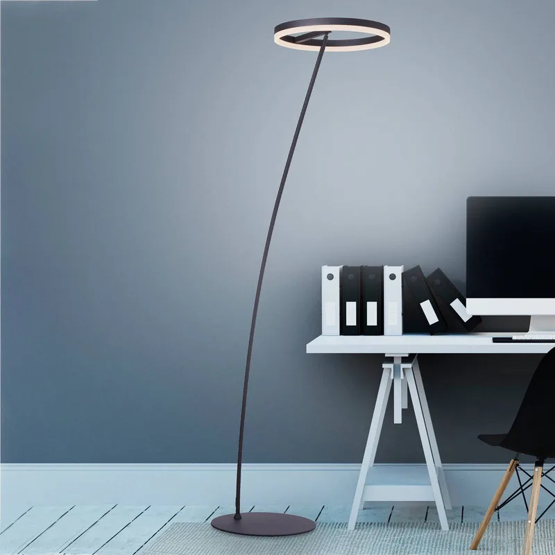 Titus LED vloerlamp antraciet dimmer de Paul Neuhaus en Anthracite, Blanc – photo produit