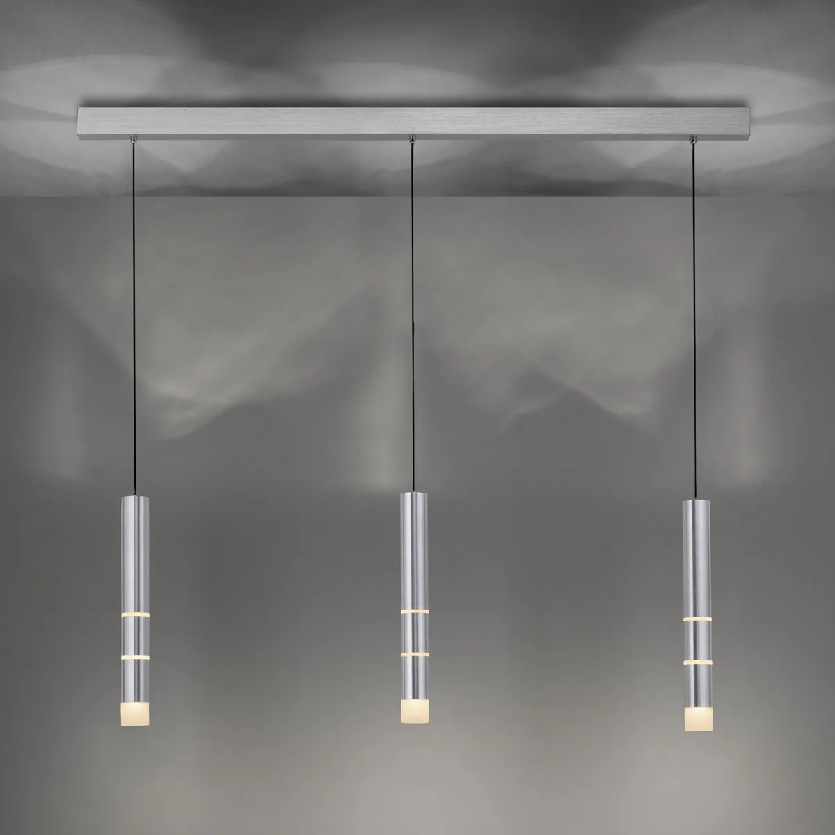 Vega LED hanglamp, drie cilinders, aluminium - PURE - Woonkamer - Modern - Metaal - Meerdere lampen de Paul Neuhaus – photo produit
