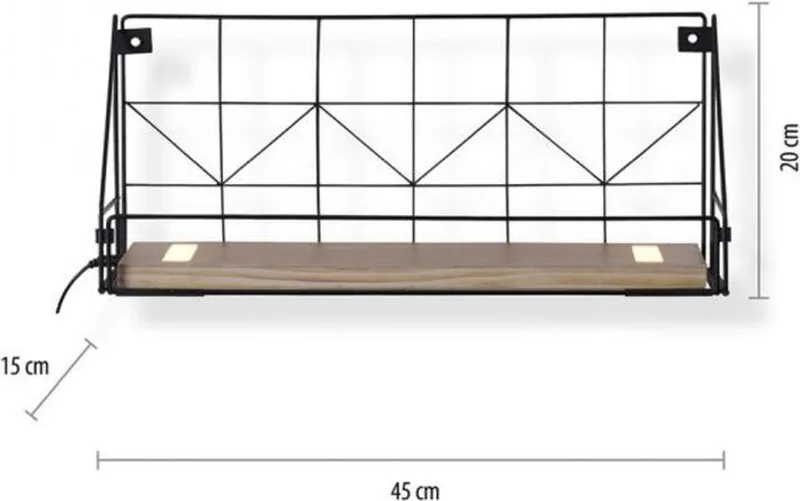 JUST LIGHT. GmbH LED vägglampa med trähylla, 45x15cm von Paul Neuhaus in Braun – Produktfoto