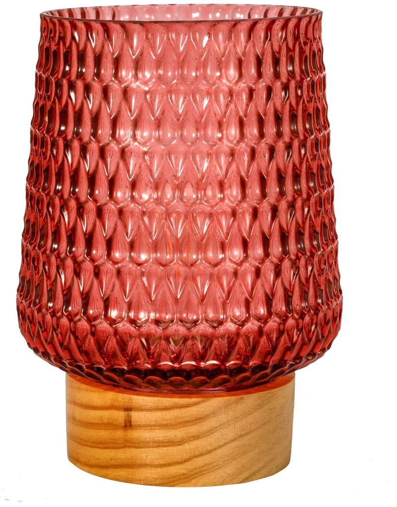 Paulmann Pauleen LED Tafellamp op Batterijen - E27 - 2700K Warm Wit - 30 lm - 0,8W - Woonkamer & Slaapkamer - Rosé Glamour - Rosé/Hout fra Pauleen i Rose mat – produktbillede