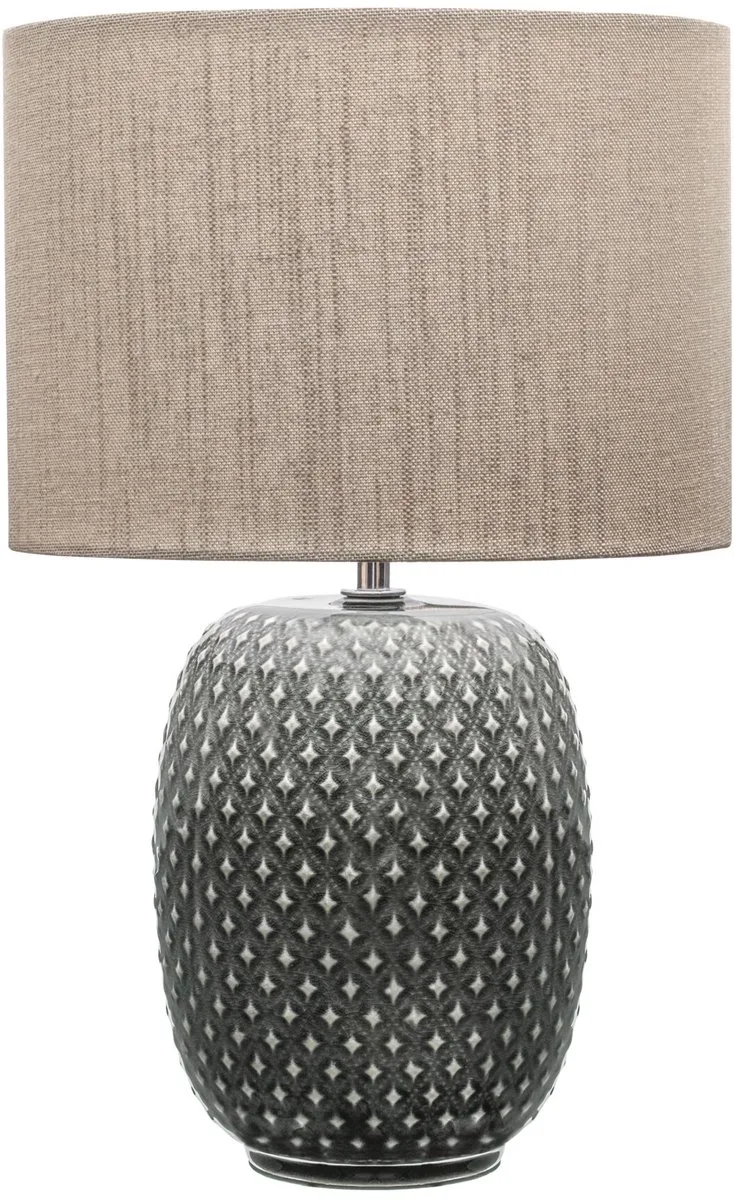 Pretty Classy Tischlampe mit Keramikfuß von Pauleen in Grau, Beige – Produktfoto