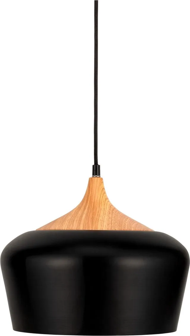 Pure Delight Hanglamp - E27 - 40W - Ø30cm - Zwart/Houtlook