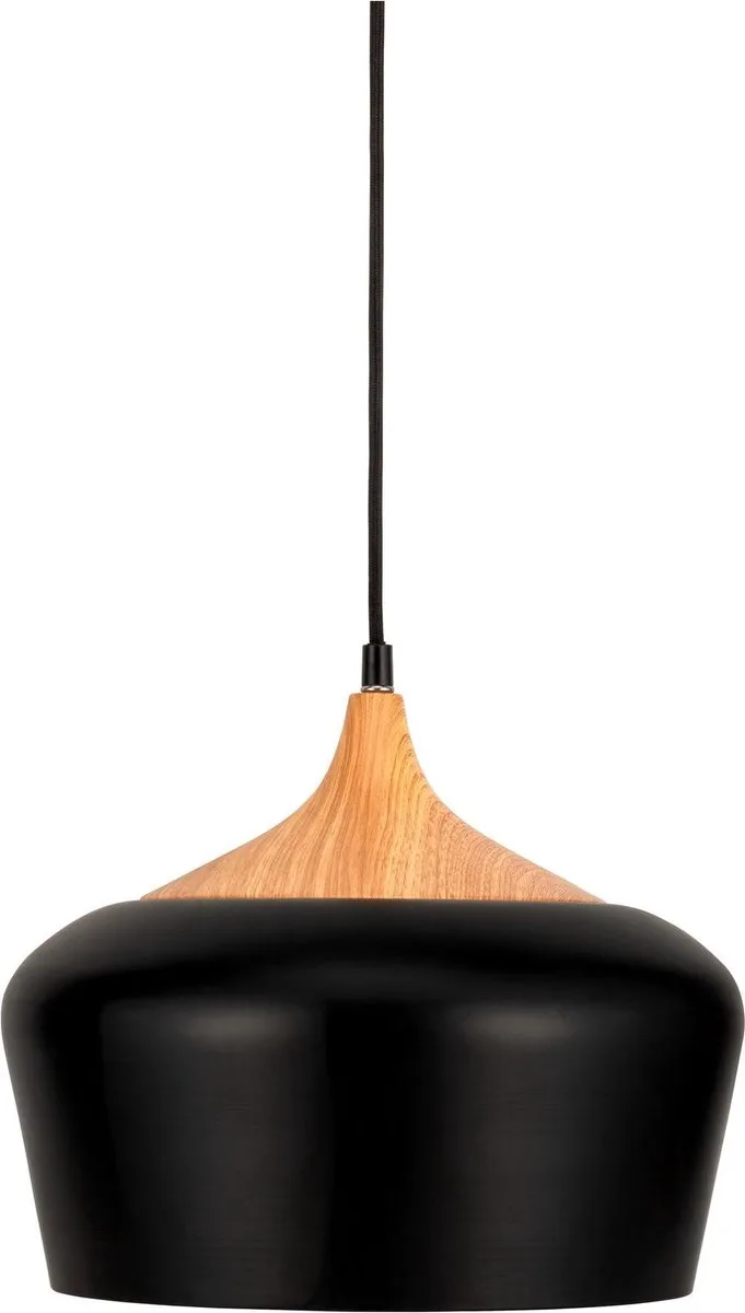 Pure Delight Hanglamp - E27 - 40W - Ø30cm - Zwart/Houtlook fra Pauleen i Sort, Grå – produktbillede
