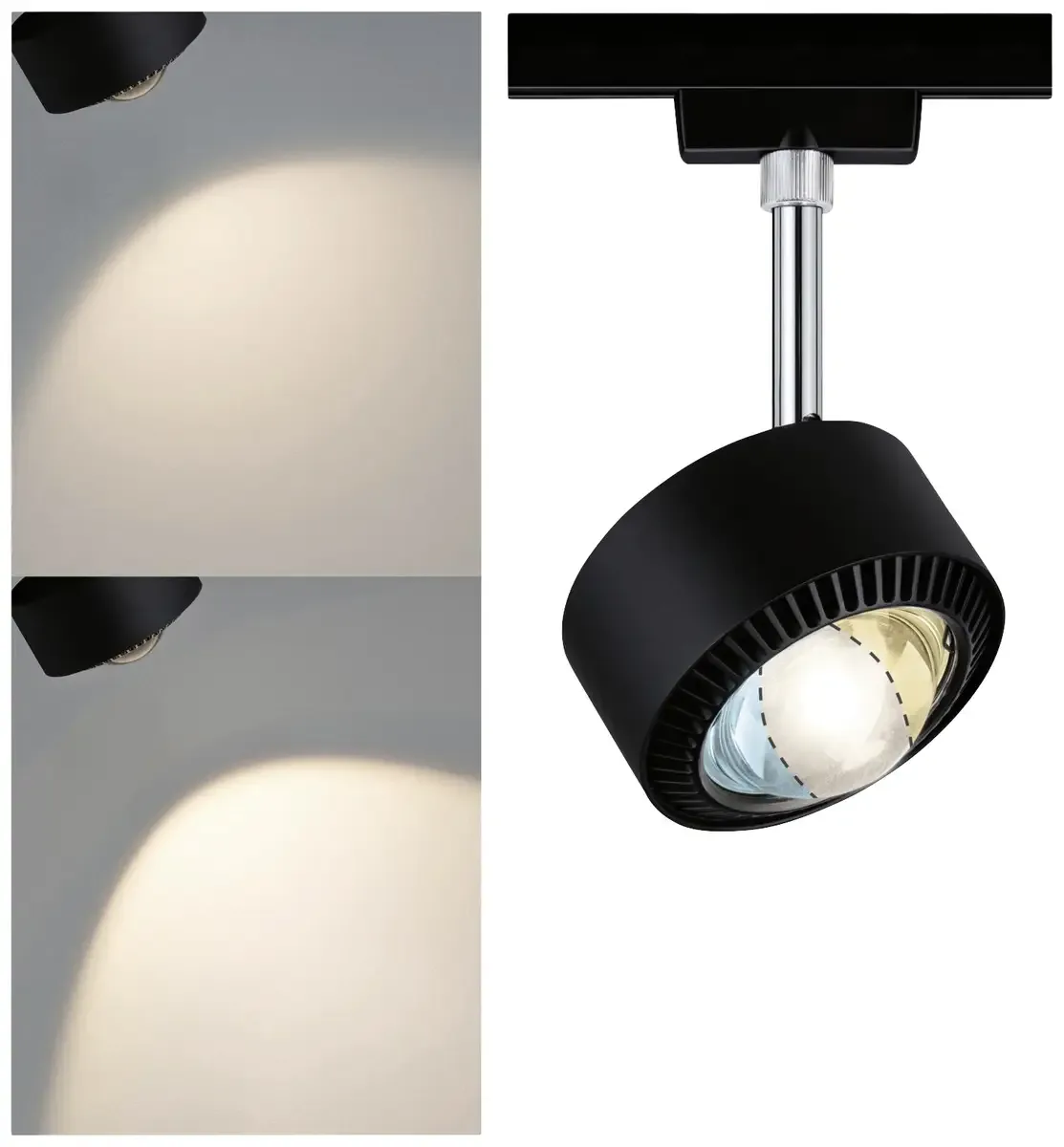Aldan Spot LED sur rail URail LED intégrée 8 W LED noir (mat) de Paulmann en Noir – photo produit