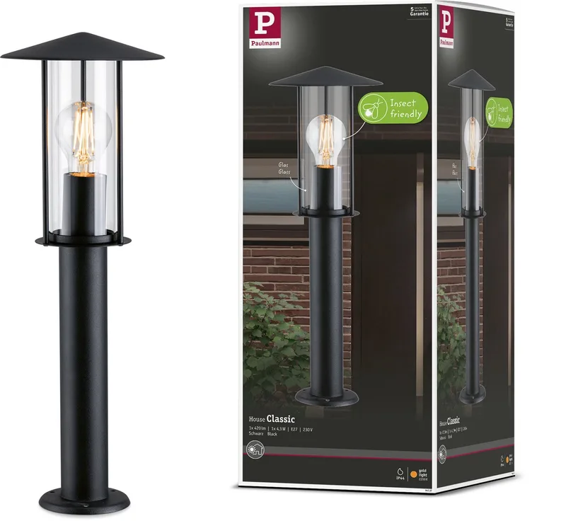 Paulmann 94737 Classic 2200K Poller Pollarelampa LED E27 4.3 W Svart från Paulmann i Svart – produktbild