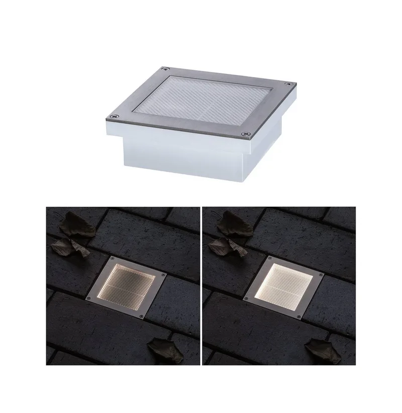 Brick 94336 Éclairage encastré dans le sol LED intégrée LED 3 W aluminium, gris de Paulmann en Gris, Transparent – photo produit