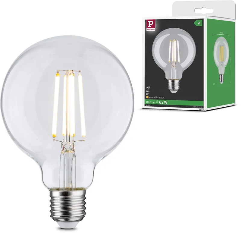 Paulmann 29123 LED CEE A (A - G) E27 4 W blanc chaud (Ø x H) 95 mm x 138 mm 1 pc(s) de Paulmann – photo produit