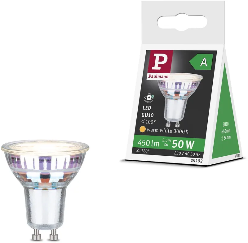 Efficient-Line Standaard 230 V LED-reflector GU10 Set van 1 450lm 2,5W 3000K Zilver från Paulmann – produktbild