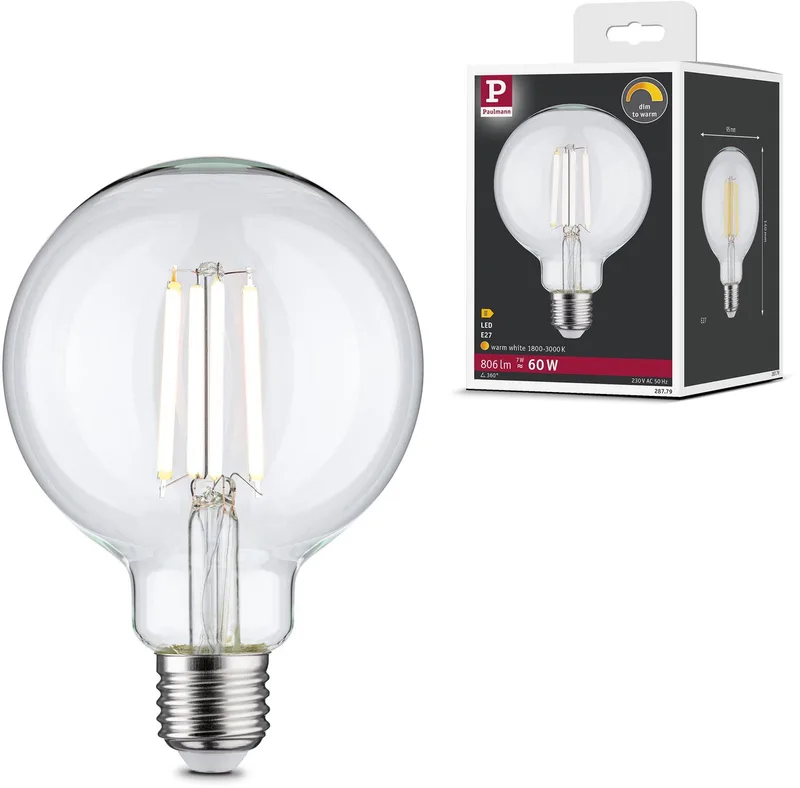 Paulmann 28779 LED CEE E (A - G) E27 7 W (Ø x H) 95 mm x 140 mm 1 pc(s) de Paulmann – photo produit