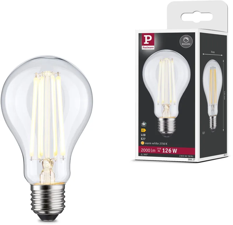 Paulmann 28817 LED EEK E (A - G) E27 15 W Warmweiß (Ø x H) 70 mm x 135 mm 1 St. von Paulmann – Produktfoto