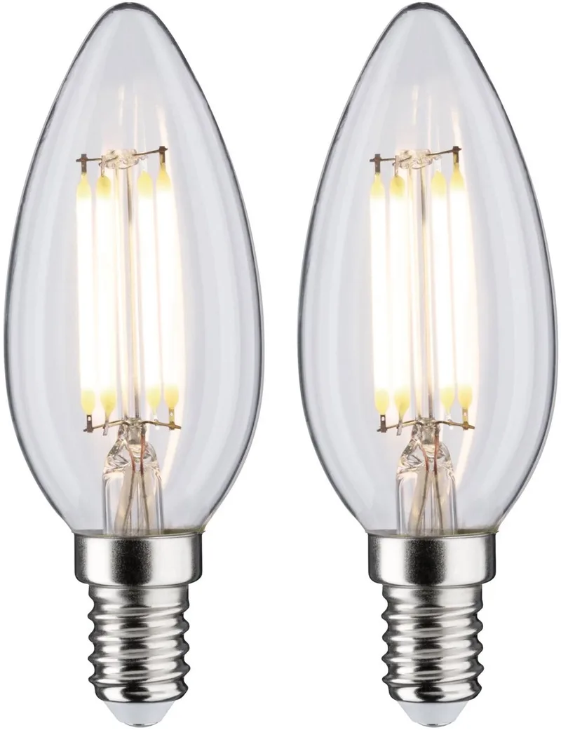 Filament 230 V LED kaars E14 2x470lm 2x4,8W 4000K Mat fra Paulmann – produktbillede