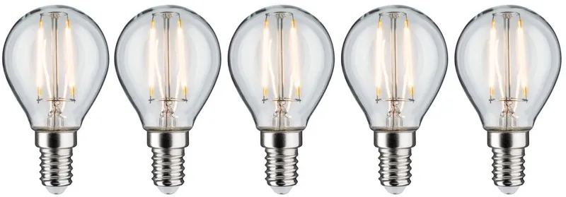 Filament 230 V LED-kogellamp E14 5x470lm 5x4,8W 2700K dimbaar Helder fra Paulmann – produktbillede