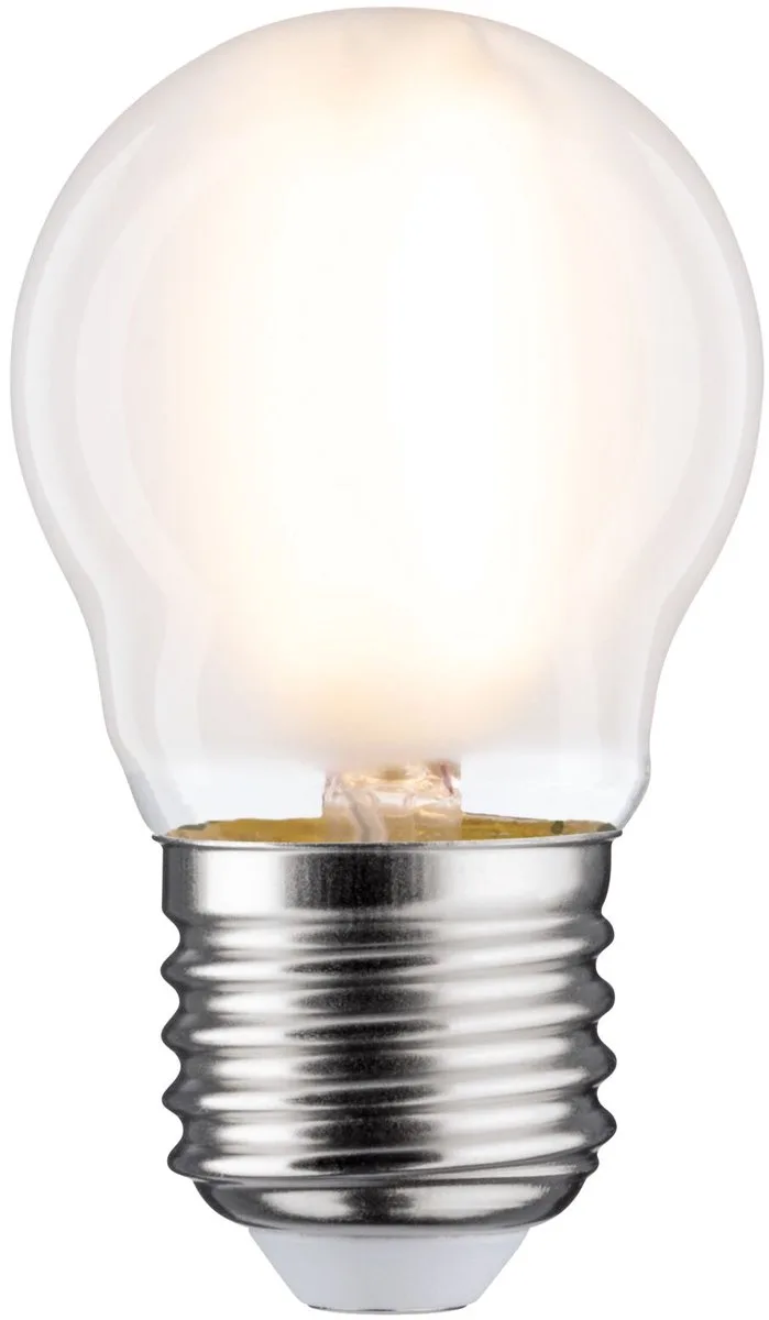 Filament 230 V LED-kogellamp E27 800lm 6,5W 2700K dimbaar Mat van Paulmann – productfoto