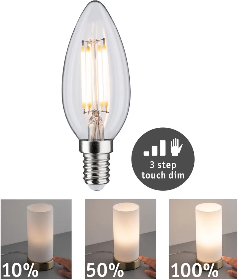 Filament 230 V Touch Dim LED kaars E14 432lm 5W 2700K dimbaar Helder by Paulmann – product photo