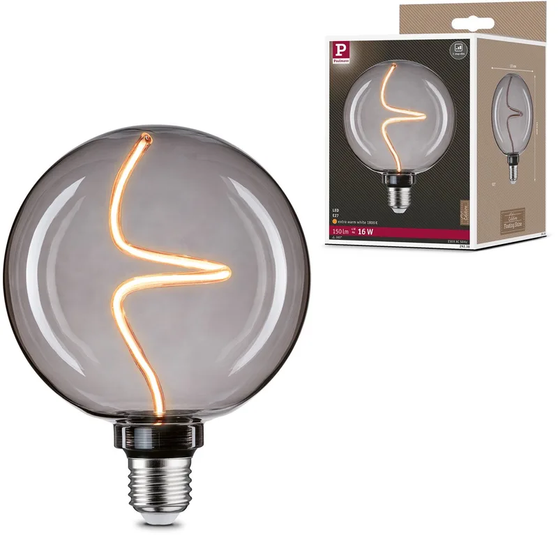 Floating Shine Standaard 230 V LED Globe E27 Rond 150lm 4W 1800K dimbaar Rookglas fra Paulmann – produktbillede