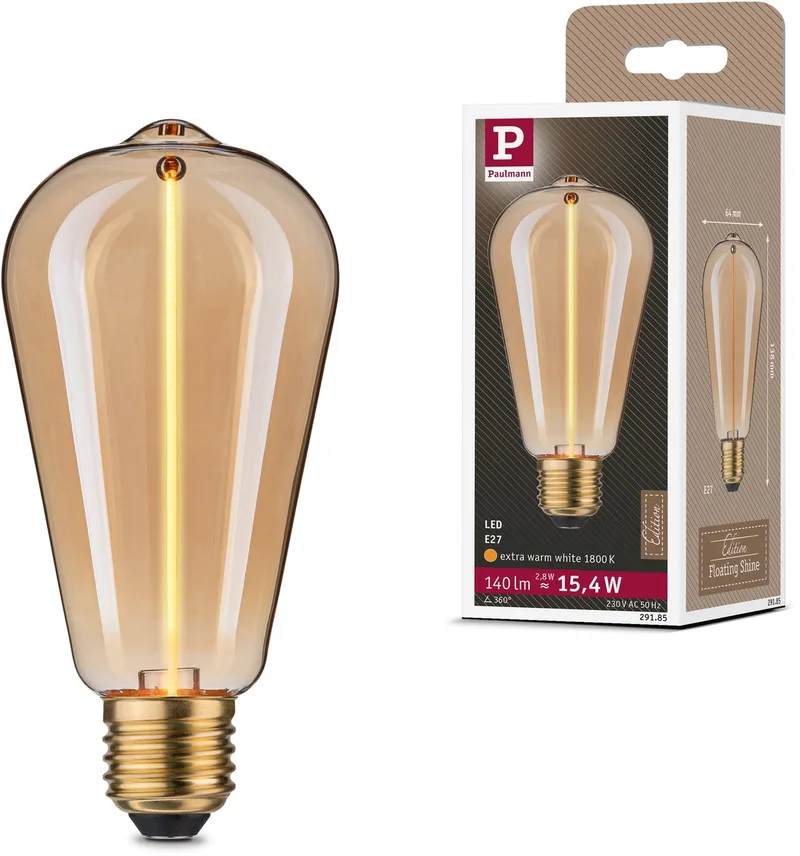 Paulmann 29185 LED E27 forme de cône 2.8 W (Ø x H) 64 mm x 138 mm 1 pc(s) de Paulmann – photo produit