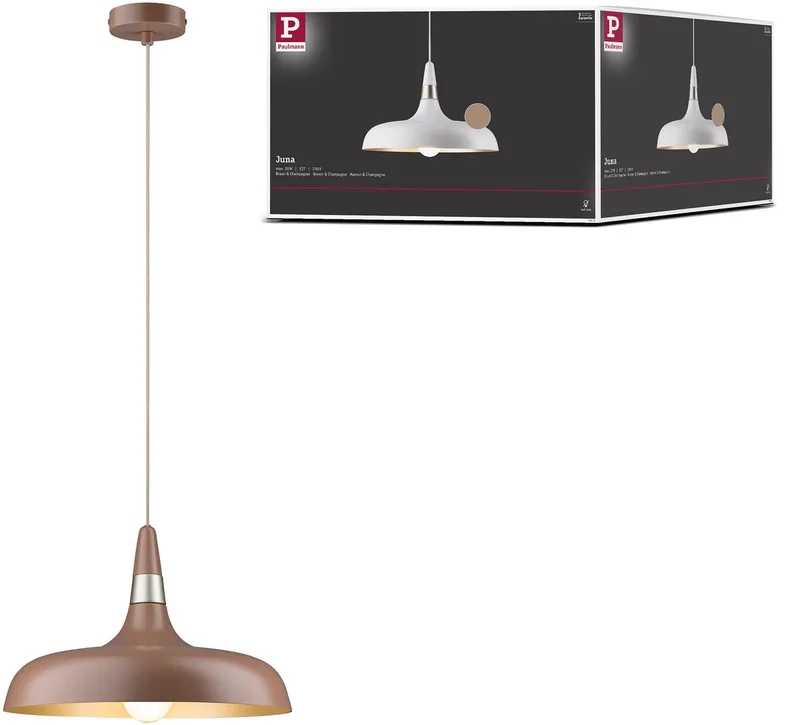 Hanglamp Juna Style E27 max. 20W dimbaar Metaal de Paulmann en Nougat – photo produit