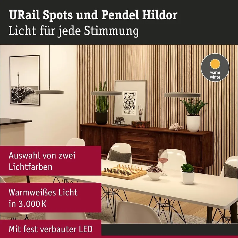 Hildor LED-railspot URail 15W LED wit från Paulmann – produktbild 1 av 3