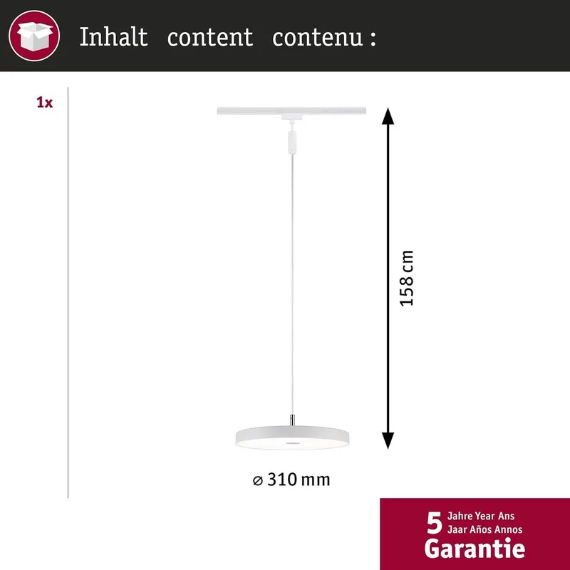 Hildor LED-Schienenstrahler URail 15 W LED Weiß von Paulmann – Produktfoto 1 von 3