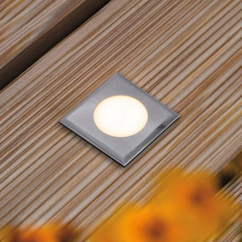 House grondspot lamp IP65 hoekig vlak de Paulmann en Geborsteld roestvrij staal – photo produit