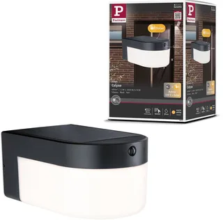 Hybrid LED-wandarmatuur voor buiten Calyne House 230V + Solar IP44 hoekig 145x229 mm 3000K 2,3W 230lm 230V by Paulmann in Black – product photo 1 of 2