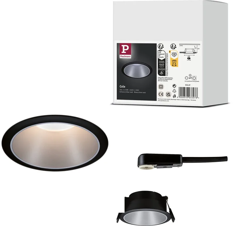 Cole spotlight GU10, svart/silver från Paulmann i Svart, Silver – produktbild