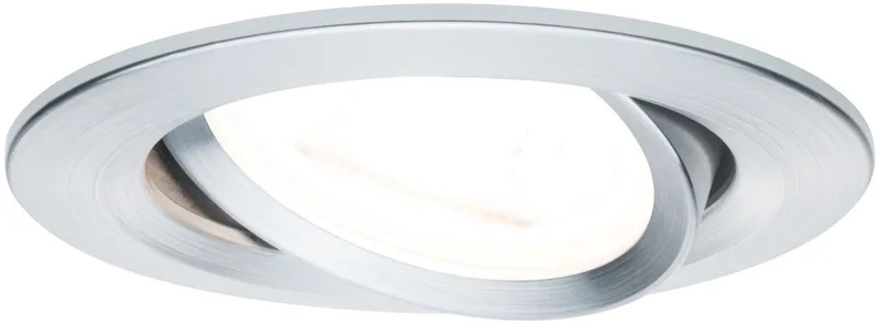 Indbygningslampe Nova svingbar rund 84 mm 50° GU10 maks. 35W 230V dæmpbar fra Paulmann i Alu gedraaid – produktbillede