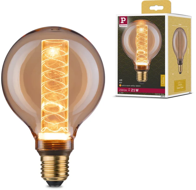 Paulmann 28602 LED E27 Globeform 4 W = 21 W Gold (Ø x H) 95 mm x 145 mm 1 St. von Paulmann – Produktfoto