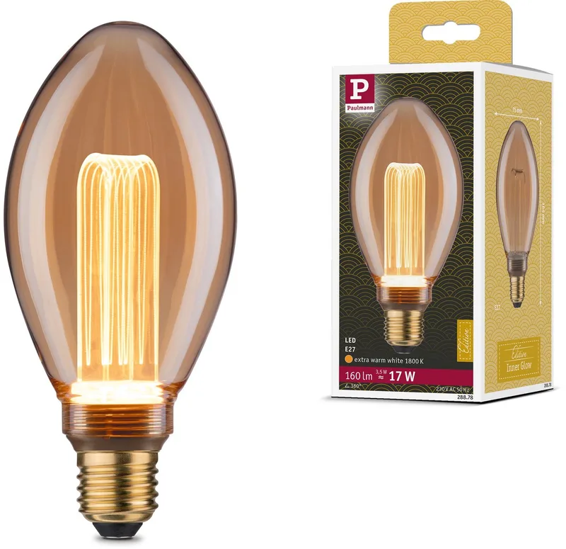 Paulmann 28878 LED E27 forme de flamme 3.5 W = 17 W or (Ø x H) 75 mm x 164 mm 1 pc(s) de Paulmann – photo produit