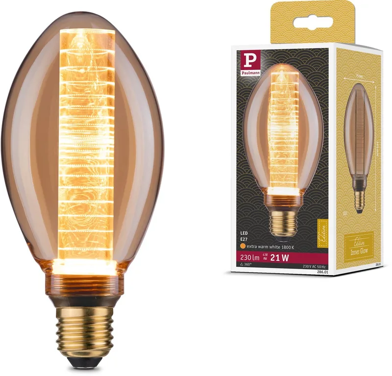Inner Glow Edition LED-gloeilamp Binnenkolf ringpatroon E27 230V 230lm 4W 1800K Goud by Paulmann – product photo