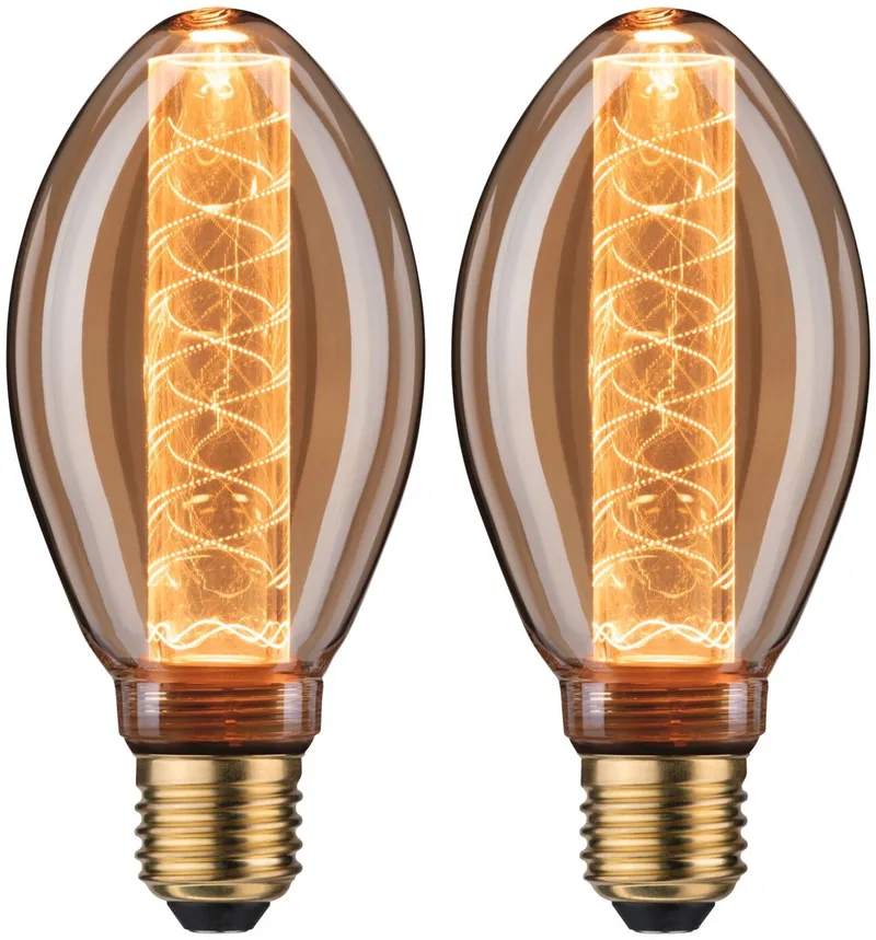 Inner Glow Edition LED-gloeilamp Binnenkolf spiraalpatroon E27 230V 2x230lm 2x4W 1800K Goud fra Paulmann – produktbillede