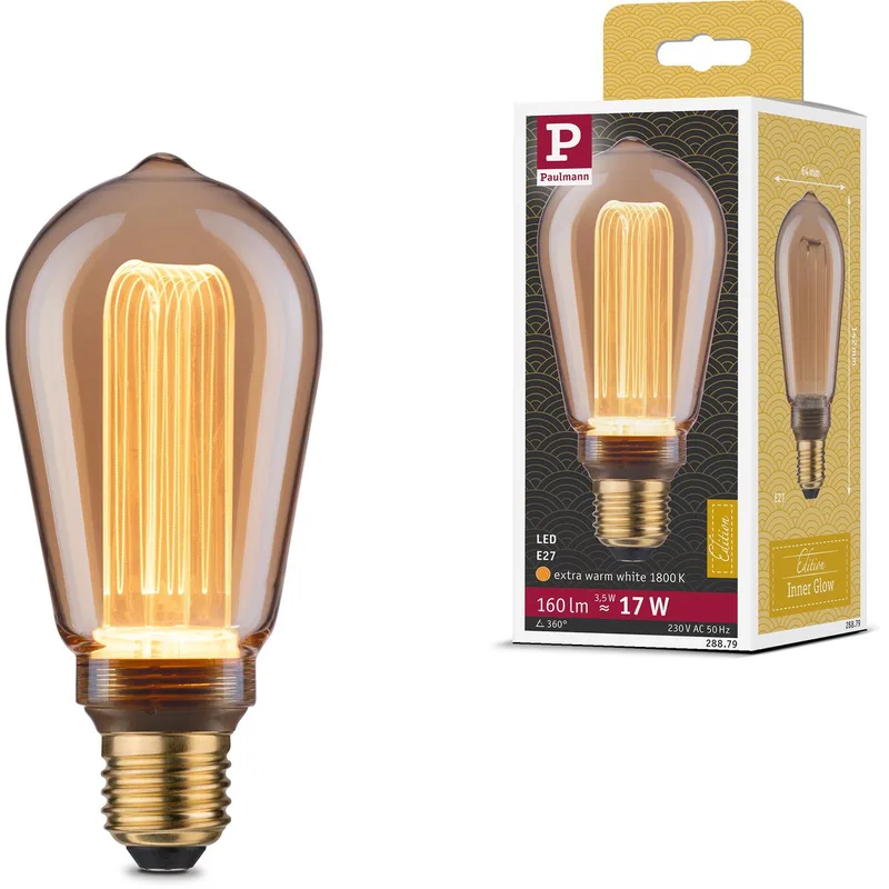 Inner Glow Edition LED-kolf Arc E27 230V 160lm 3,5W 1800K Goud de Paulmann – photo produit