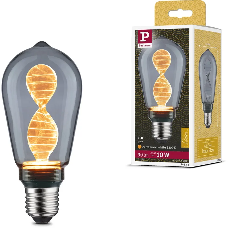 LED-pære E27 3,5W Helix 1800K ST64 smoke fra Paulmann – produktbillede
