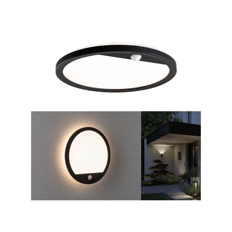 LED buiten wandlamp Lamina, sensor, IP44 by Paulmann in Black – product photo