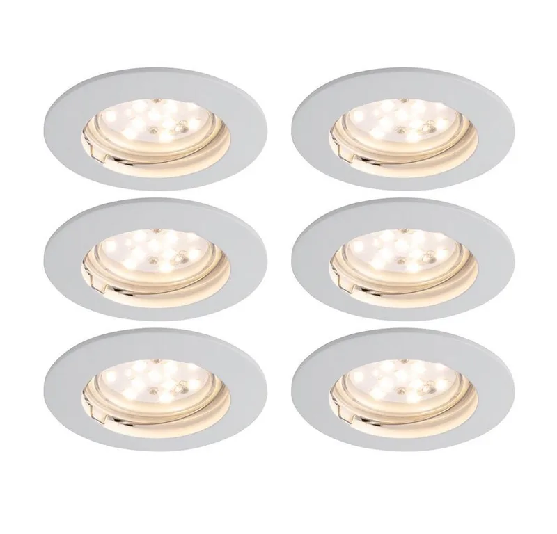 LED Einbaustrahler, Leuchtmittel nicht inklusive, 6er Set Einbau Leuchten Licht Strahler Spots Alu Beleuchtung drehbar van Paulmann in Wit – productfoto