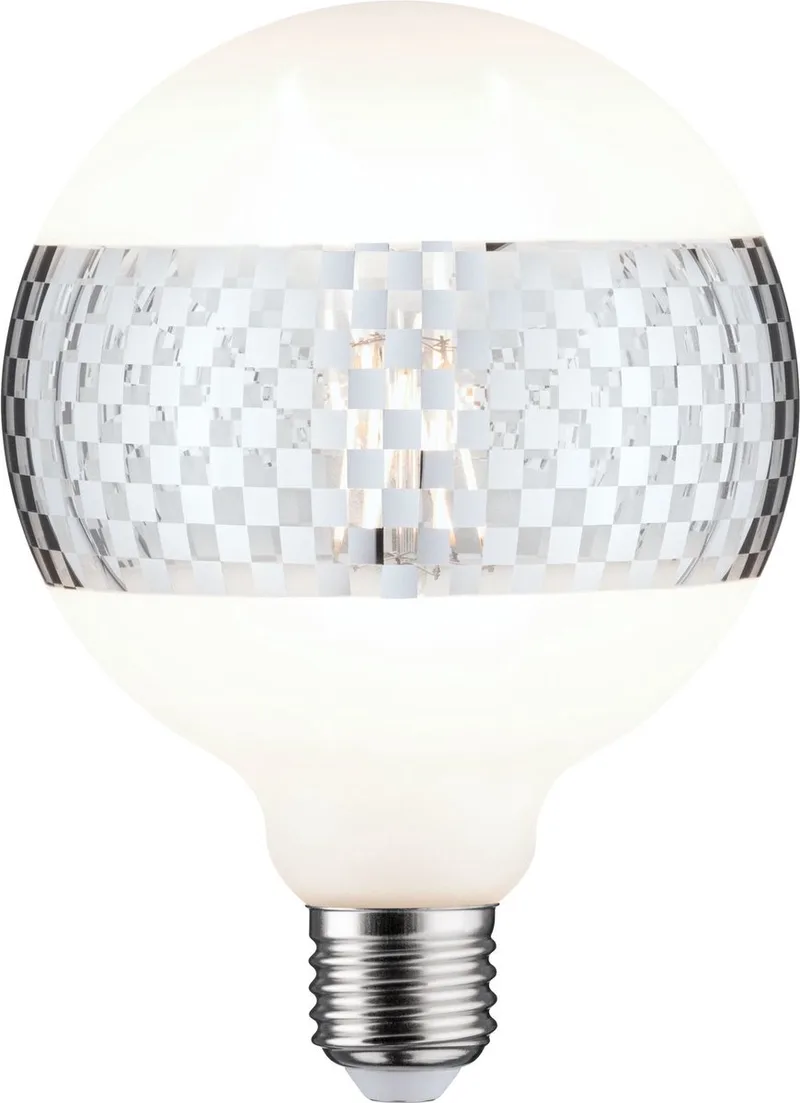 LED globe G125 E27 ringspiegel ruit 420lm 2700K dimbaar zilver de Paulmann – photo produit
