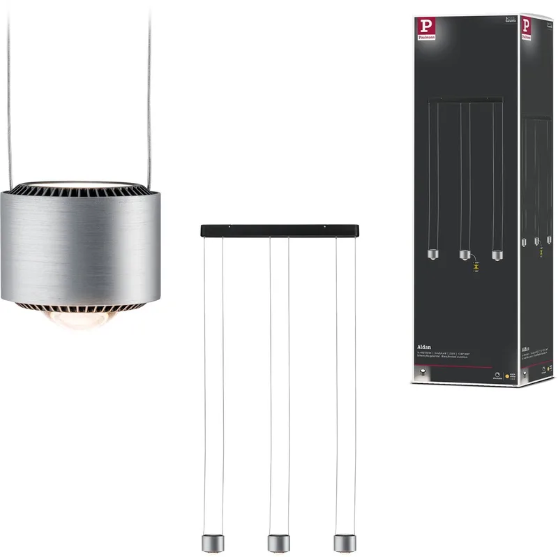 Aldan 79720 Suspension LED LED LED 15 W aluminium, noir de Paulmann en Noir, Alu geborsteld – photo produit