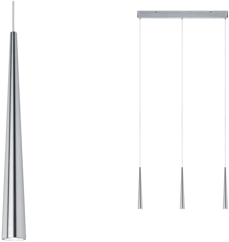LED-hanglamp Gutta 2700K 3x520lm 3x7W dimbaar de Paulmann en Alu geborsteld – photo produit