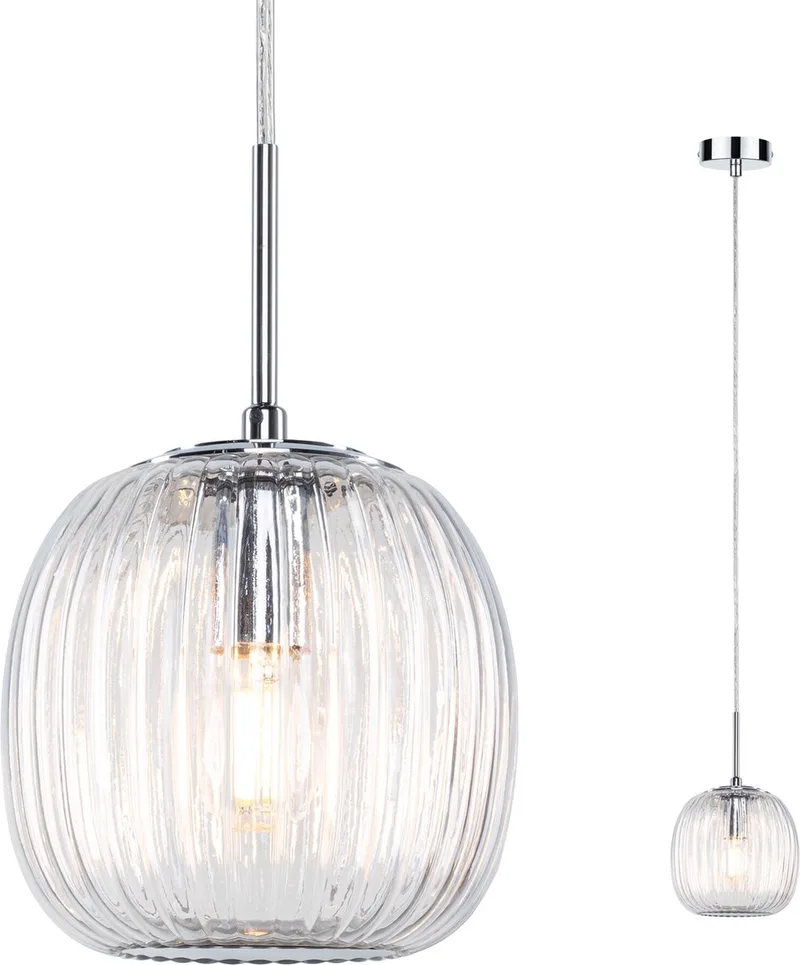Ruya 71143 Luminaire à suspendre E14 verre, chrome de Paulmann en Glas, Chrome – photo produit