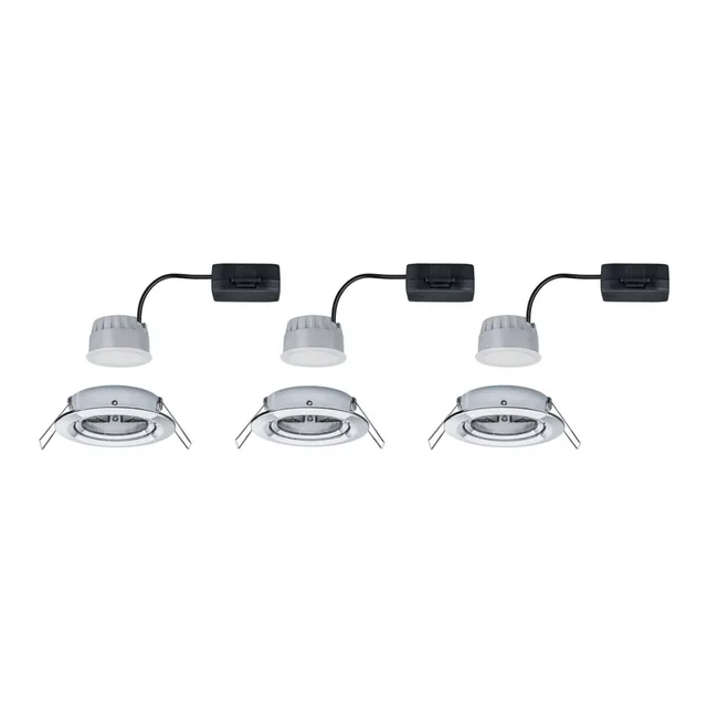 Spot encastrable LED 3-Step-Dim Nova Coin kit de base orientable rond 84 mm 50° Coin 3x6W 3x470lm 230V dimmable 2700K de Paulmann en Chrome – photo produit 3 sur 3