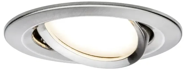 LED-infälld lampa 3-Step-Dim Nova Coin basset svängbar rund 84 mm 50° Coin 3x6W 3x470lm 230V dimbar 2700K från Paulmann i Staal geborsteld – produktbild 3 av 3