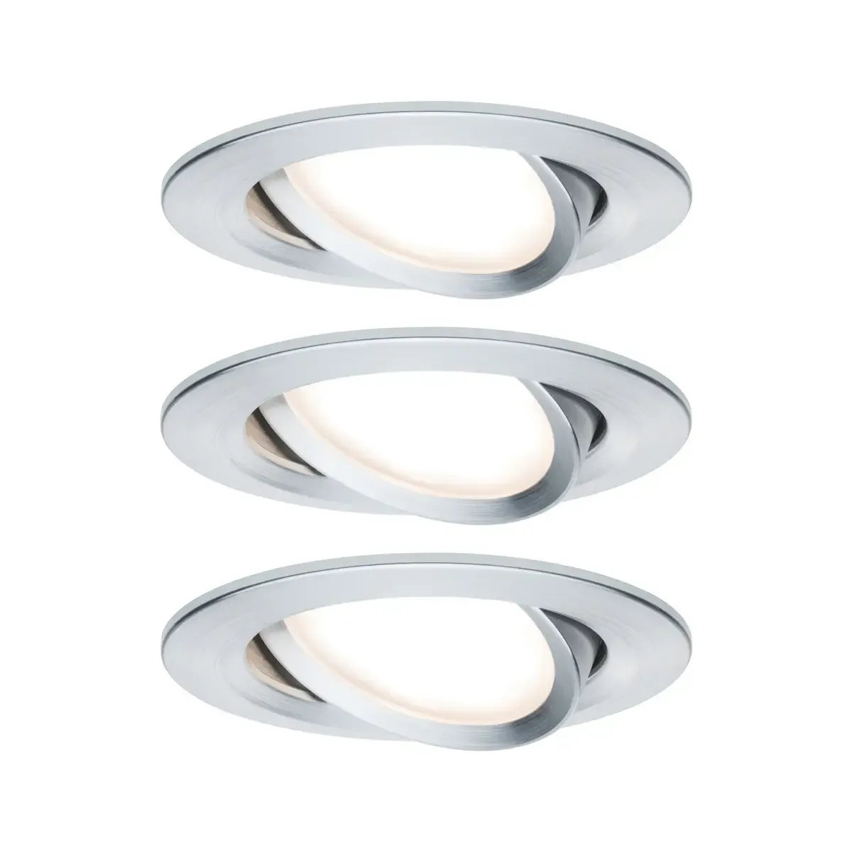 Spot encastrable LED 3-Step-Dim Nova Coin kit de base orientable rond 84 mm 50° Coin 3x6W 3x470lm 230V dimmable 2700K de Paulmann en Alu gedraaid – photo produit 3 sur 3