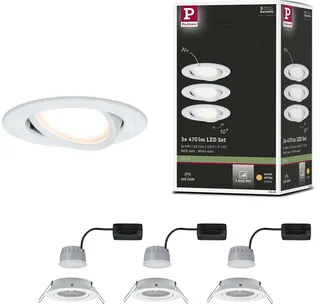 LED indbygningsspot 3-Step-Dim Nova Coin grundsæt drejelig rund 84 mm 50° Coin 3x6W 3x470lm 230V dæmpbar 2700K