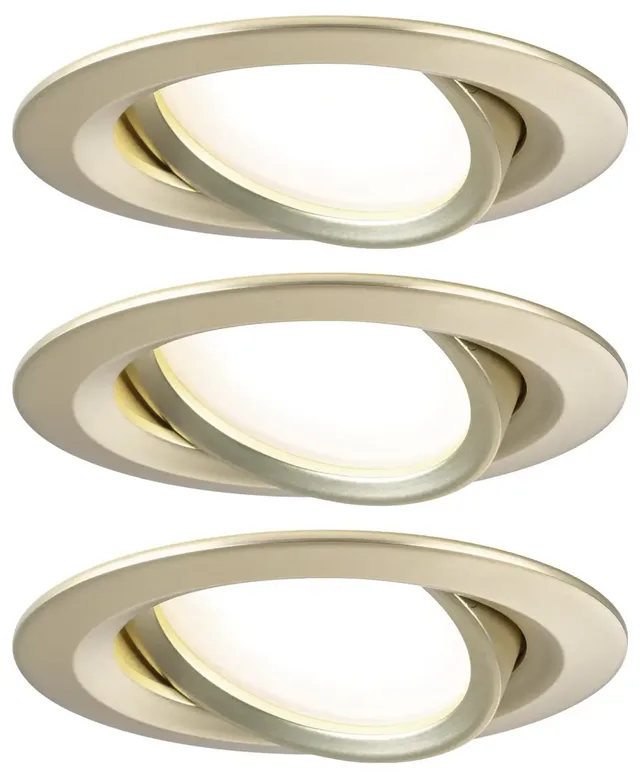 Spot encastrable LED 3-Step-Dim Nova Coin kit de base orientable rond 84 mm 50° Coin 3x6W 3x470lm 230V dimmable 2700K de Paulmann en Goud mat – photo produit 3 sur 3